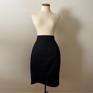 90s Thierry Mugler black wavy hem pencil skirt size 40 10 cotton designer staple